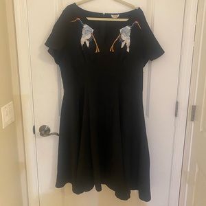 Unique Vintage embroidered crane mini dress size 2X/18